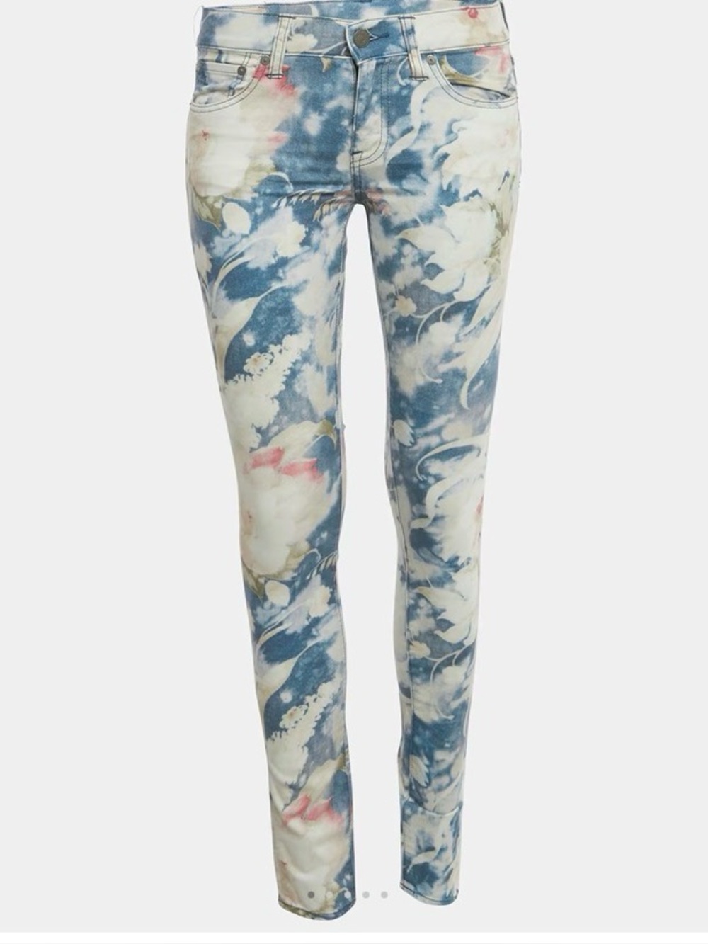 Polo Ralph Lauren Blue and White Tie-Dye Skinny Jeans